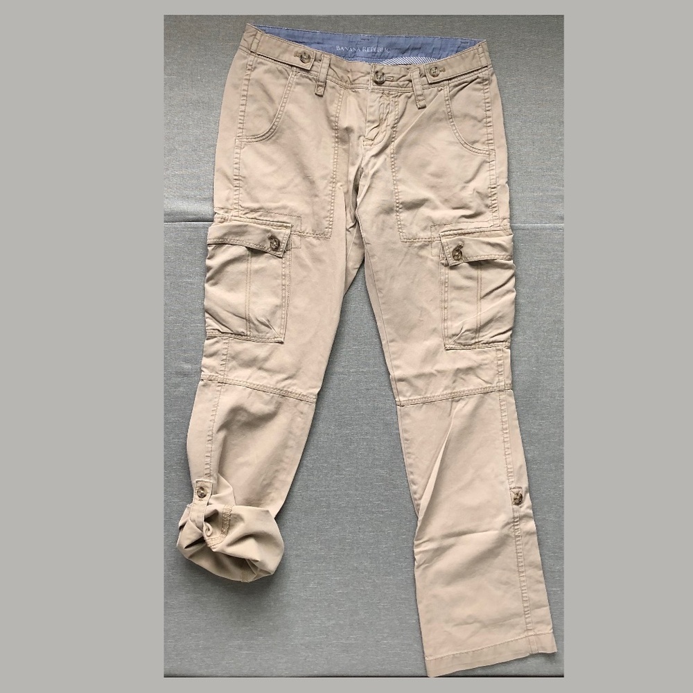 Banana Republic Womens Outdoor Hiking Bootcut Capri Crop Trousers Cargo Pants 4
